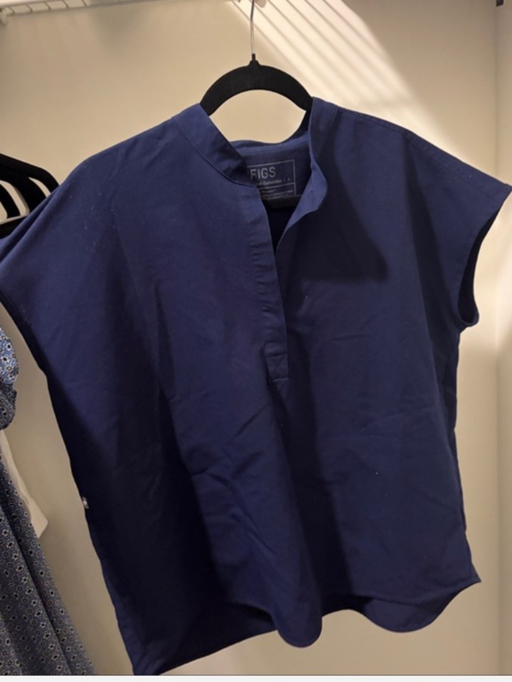 Figs Navy Medical Top with  Logo Medium
